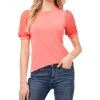 CeCe Women's Crewneck Short Sleeve Puff-Sleeve Knit Top