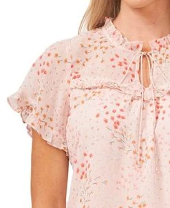 CeCe Women's Ruffled Tie V-Neck Top -Anne Klein Sales Store 21477978 fpx