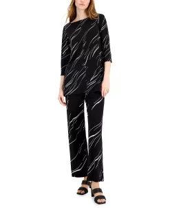 Alfani Women's Printed Wide-Leg Pants, Created For Macy's -Anne Klein Sales Store 21515741 fpx