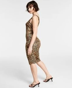 Bar III Cheetah-Print Sleeveless Bodycon Midi Dress, Created For Macy's -Anne Klein Sales Store 21545693 fpx