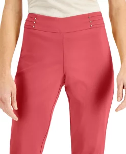 JM Collection Studded-Waist Pull-On Cropped Pants, Short, Created For Macy's -Anne Klein Sales Store 21555536 fpx