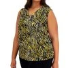 Kasper Plus Size Printed Sleeveless Top