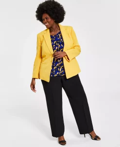 Kasper Plus Size Crepe One-Button Blazer 14 Kasper Plus Size Crepe One-Button Blazer -Anne Klein Sales Store 21584607 fpx