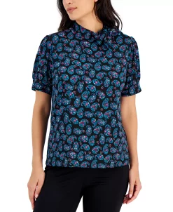 Charter Club Women's Garden Paisley Bow-Neck Top, Created For Macy's 8 Charter Club Women's Garden Paisley Bow-Neck Top, Created For Macy's -Anne Klein Sales Store 21585157 fpx