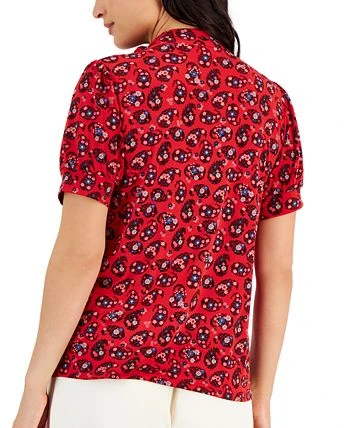 Charter Club Women's Garden Paisley Bow-Neck Top, Created For Macy's 2 Charter Club Women's Garden Paisley Bow-Neck Top, Created For Macy's - Image 2