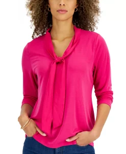 Charter Club Women's Tie Neck Top, Created For Macy's 15 Charter Club Women's Tie Neck Top, Created For Macy's -Anne Klein Sales Store 21585686 fpx