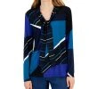 Charter Club Olorblock Tie Neck Blouse, Created For Macy's