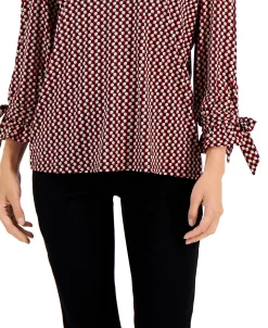 Charter Club Women's 3/4-Sleeve Geo-Print Top, Created For Macy's -Anne Klein Sales Store 21585730 fpx