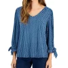 Charter Club Women's 3/4-Sleeve Geo-Print Top, Created For Macy's