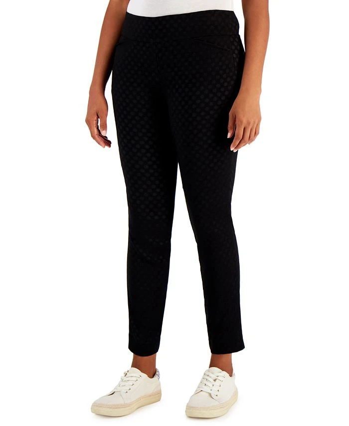 Charter Club Women's Embossed Dot Pull-On Skinny Pants, Created For Macy's 1 Charter Club Women's Embossed Dot Pull-On Skinny Pants, Created For Macy's