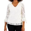 Charter Club Women's Lace Overlay Top, Created For Macy's