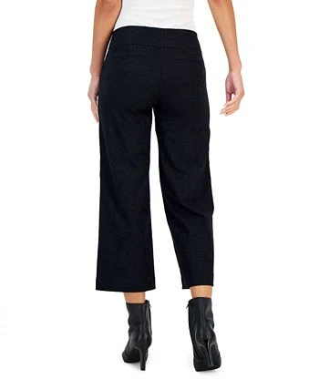 Charter Club Women's Jacquard Pull-On Wide-Leg Cropped Pants, Created For Macy's 2 Charter Club Women's Jacquard Pull-On Wide-Leg Cropped Pants, Created For Macy's - Image 2