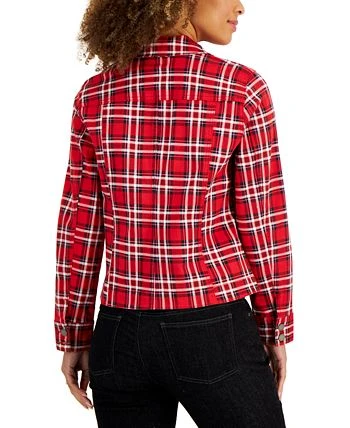 Charter Club Women's Classic Denim Tartan Jacket, Created For Macy's 2 Charter Club Women's Classic Denim Tartan Jacket, Created For Macy's - Image 2