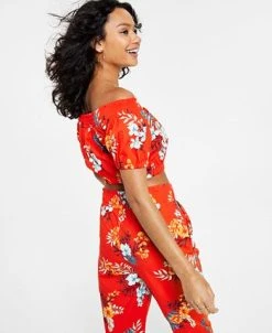 Bar III Women's Printed Off-The-Shoulder Smocked Top, Created For Macy's 5 Bar III Women's Printed Off-The-Shoulder Smocked Top, Created For Macy's -Anne Klein Sales Store 21617714 fpx