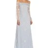 Adrianna Papell Women's Off-The-Shoulder Embellished Gown