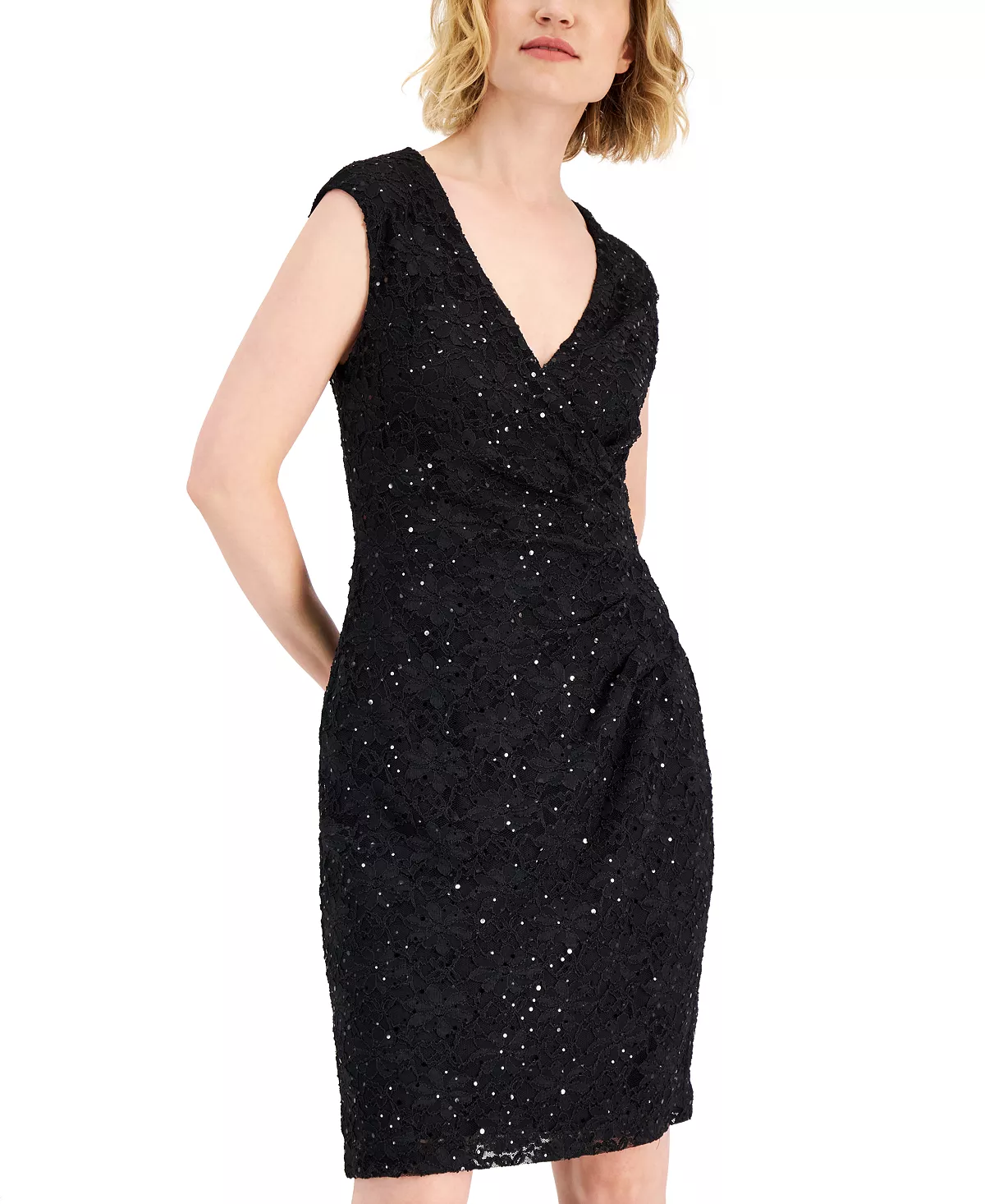 Connected Sequined Lace Sheath Dress 8 Connected Sequined Lace Sheath Dress - Image 8