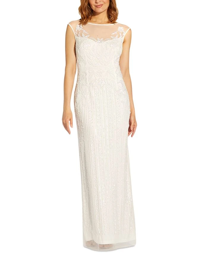 Adrianna Papell Women's Sequined Illusion Gown 1 Adrianna Papell Women's Sequined Illusion Gown