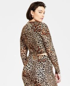 Bar III Women's Long-Sleeve Crop Top, Created For Macy's -Anne Klein Sales Store 21688069 fpx