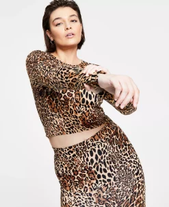 Bar III Women's Long-Sleeve Crop Top, Created For Macy's -Anne Klein Sales Store 21688070 fpx