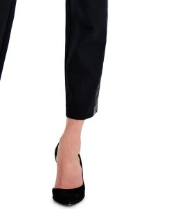 JM Collection Women's Faux-Leather-Stripe Ponté-Knit Pants, Created For Macy's -Anne Klein Sales Store 21688125 fpx