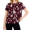 Alfani Women's Printed Crewneck T-Shirt, Created For Macy's