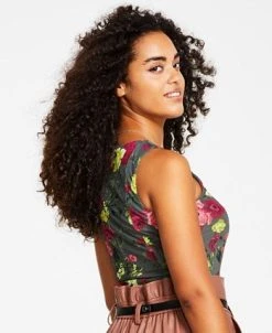 Bar III Women's Sleeveless Printed Square-Neck Mesh Tank Top, Created For Macy's -Anne Klein Sales Store 21697356 fpx