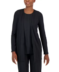 Alfani Women's Ribbed-Stripe Open-Front Cardigan, Created For Macy's -Anne Klein Sales Store 21704185 fpx