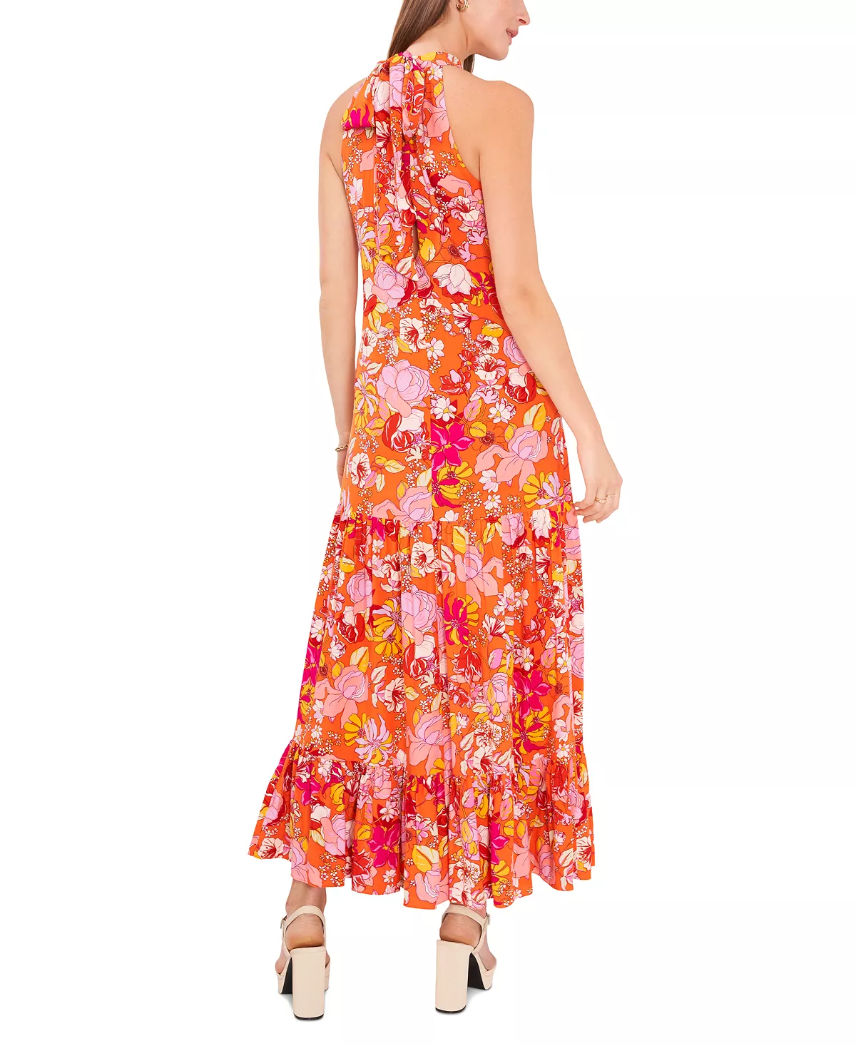 Vince Camuto Women's Challis Printed Halter Maxi Dress 2 Vince Camuto Women's Challis Printed Halter Maxi Dress - Image 2