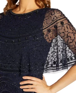 Adrianna Papell Women's Beaded Cape Cocktail Dress -Anne Klein Sales Store 21714572 fpx