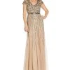 Adrianna Papell Embellished V-Neck Gown