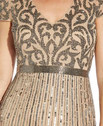 Adrianna Papell Embellished V-Neck Gown 3 Adrianna Papell Embellished V-Neck Gown - Image 3