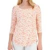 JM Collection Women's Printed Burnout Top, Created For Macy's