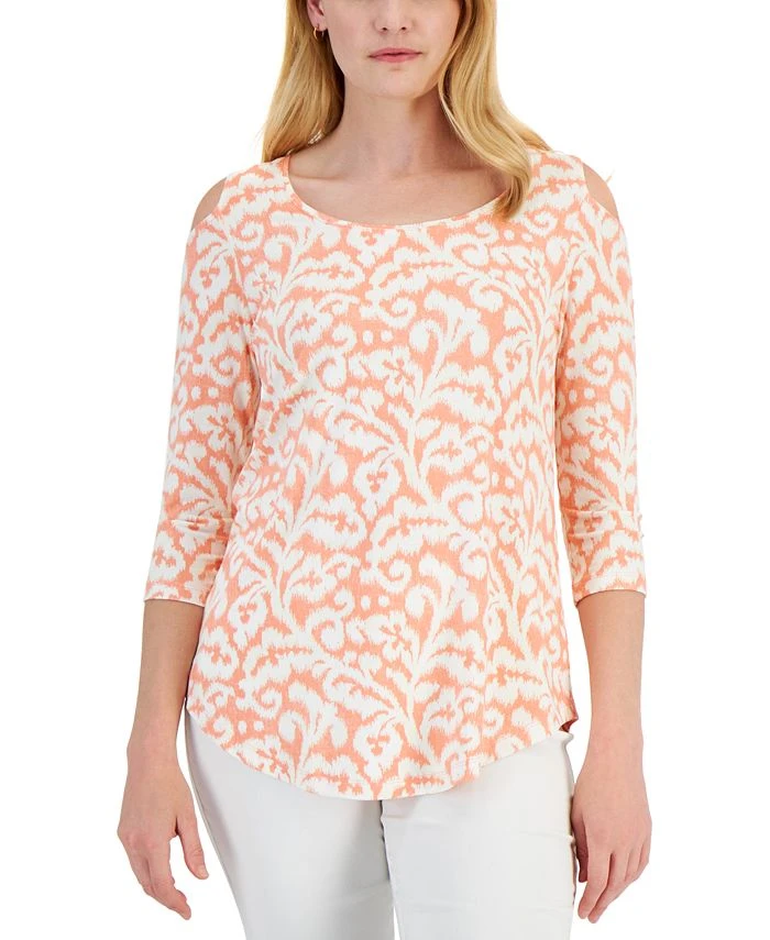 JM Collection Women's Printed Burnout Top, Created For Macy's 1 JM Collection Women's Printed Burnout Top, Created For Macy's