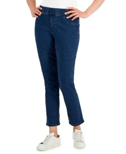 Karen Scott Women's Pull-On Denim Pants, Created For Macy's