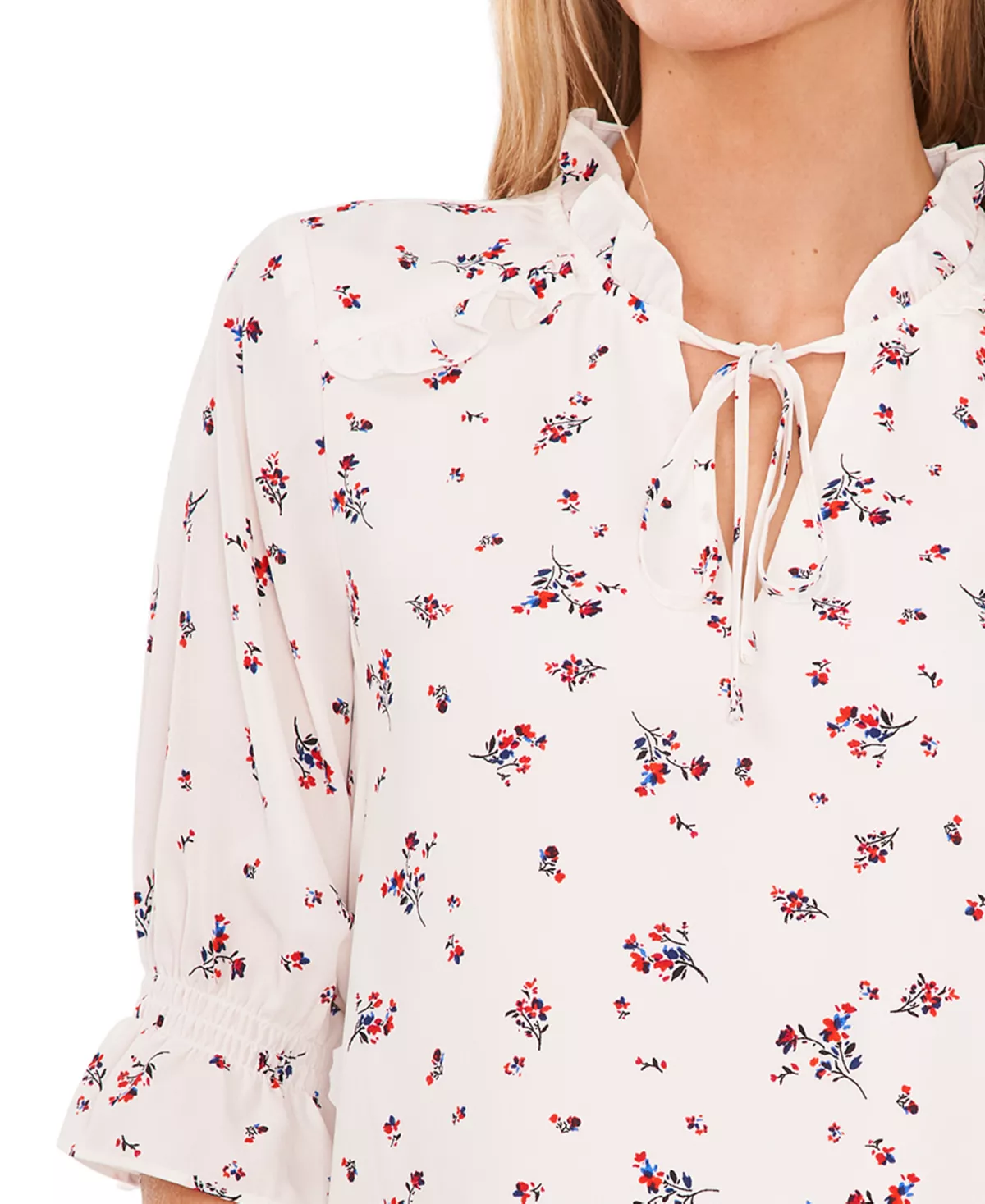 CeCe Women's Tie-Neck Floral-Print Blouse 3 CeCe Women's Tie-Neck Floral-Print Blouse - Image 3