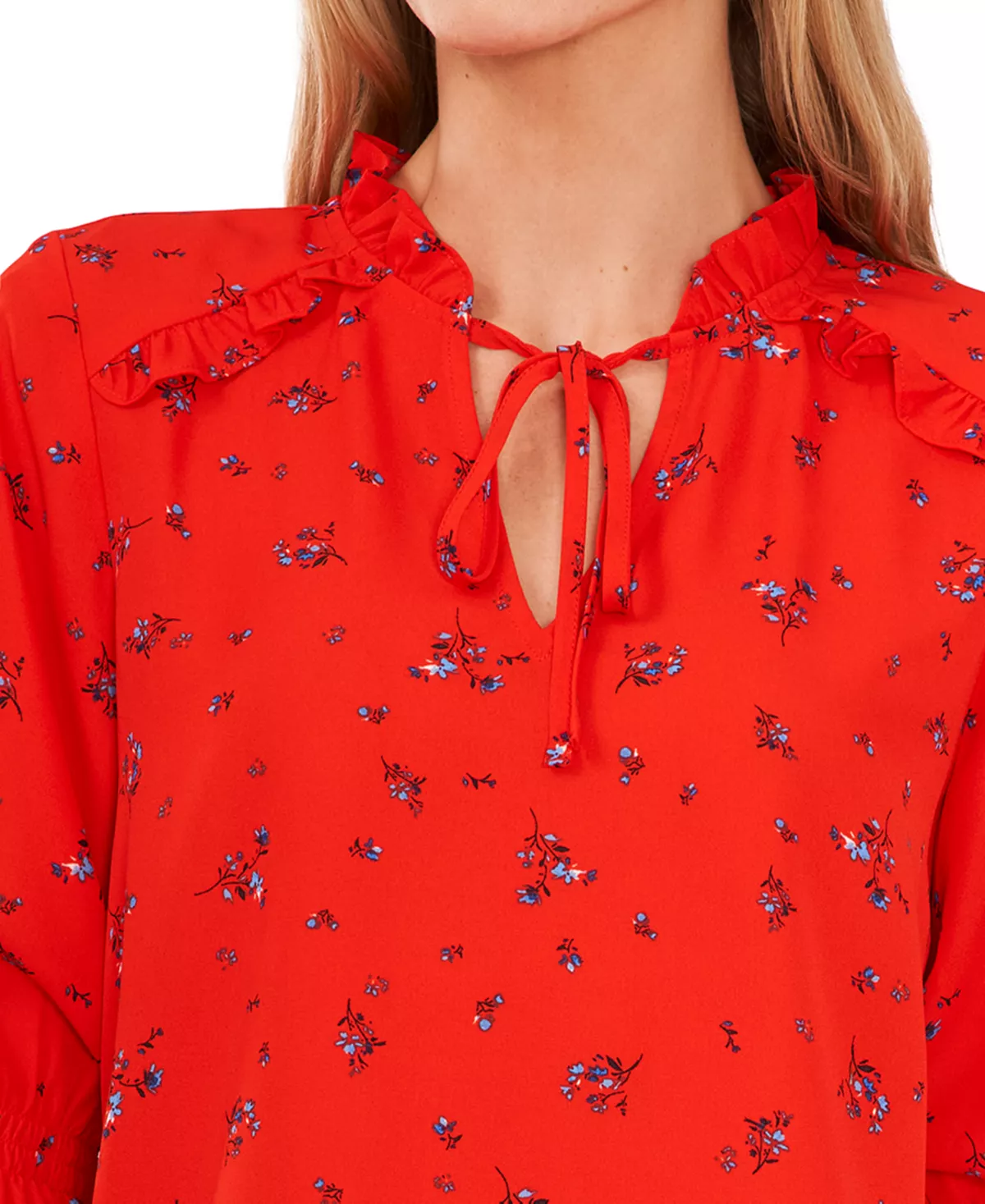 CeCe Women's Tie-Neck Floral-Print Blouse 5 CeCe Women's Tie-Neck Floral-Print Blouse - Image 5