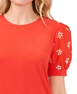 CeCe Women's Embroidered Puff-Sleeve Blouse -Anne Klein Sales Store 21731410 fpx