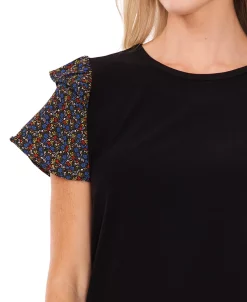 CeCe Women's Mixed-Media Top -Anne Klein Sales Store 21731446 fpx