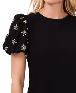 CeCe Women's Embroidered Puff-Sleeve Dress 6 CeCe Women's Embroidered Puff-Sleeve Dress -Anne Klein Sales Store 21731538 fpx