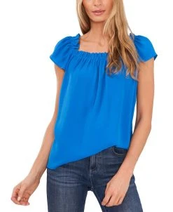 CeCe Ruffled Square-Neck Top