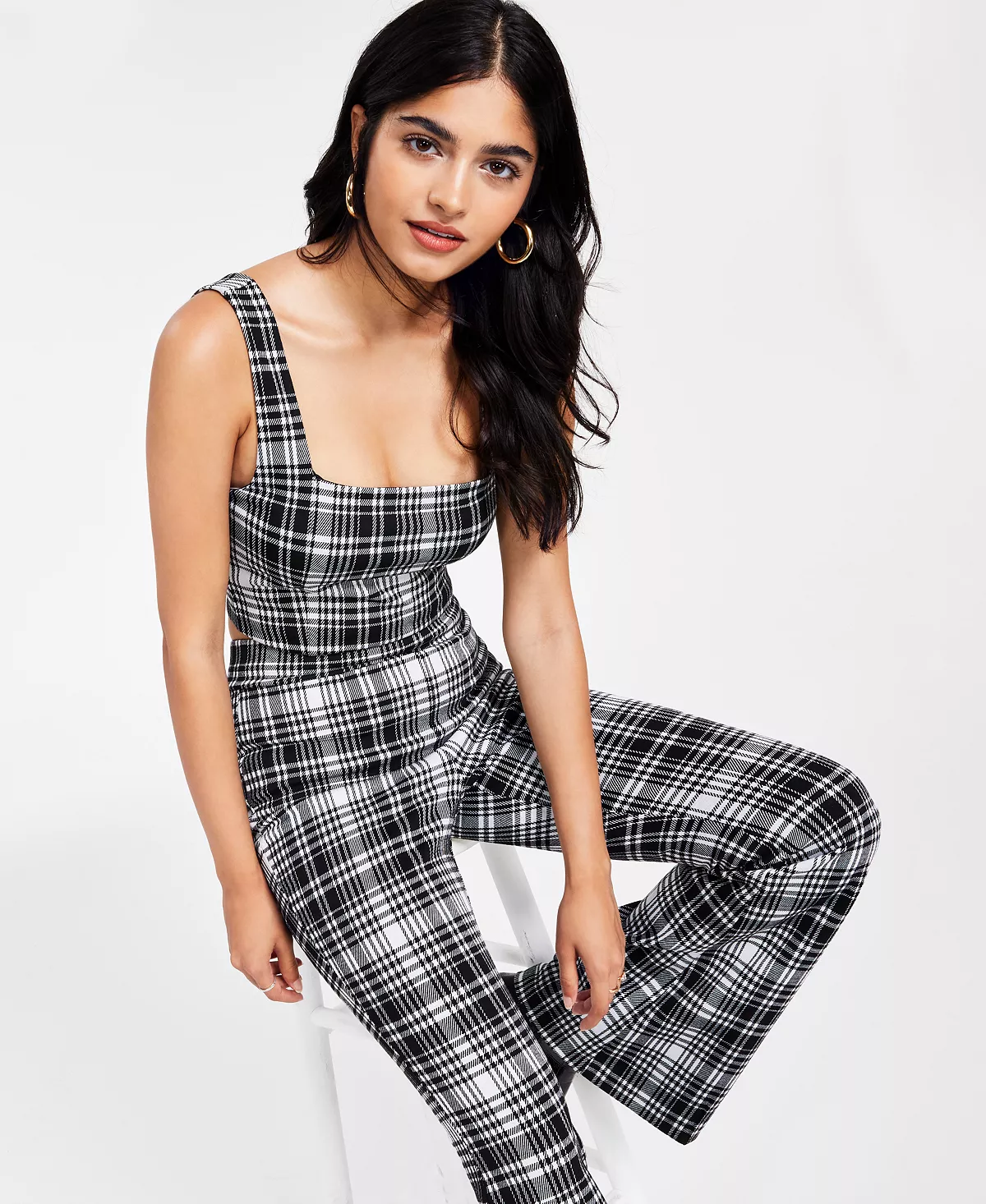 Bar III Women’s Plaid-Print Tank Top, Created For Macy’s 3 Bar III Women’s Plaid-Print Tank Top, Created For Macy’s - Image 3