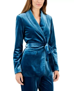 INC International Concepts Velvet Wrap Blazer, Created For Macy's
