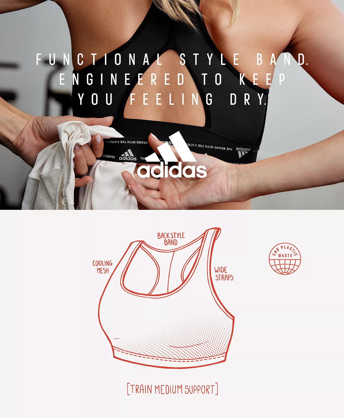 ADIDAS Women's Racerback-Style Sports Bra 8 ADIDAS Women's Racerback-Style Sports Bra - Image 8