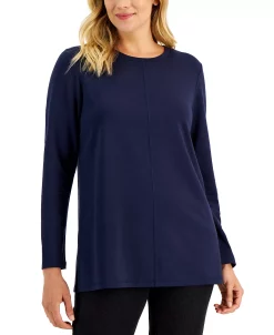 Karen Scott Women's Seam-Front French Terry Tunic, Created For Macy's -Anne Klein Sales Store 21768283 fpx