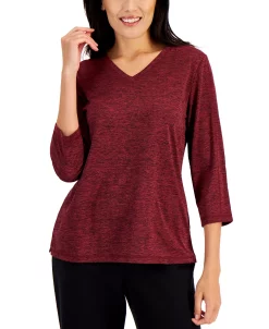 Karen Scott Women's 3/4-Sleeve Top, Created For Macy's -Anne Klein Sales Store 21769471 fpx
