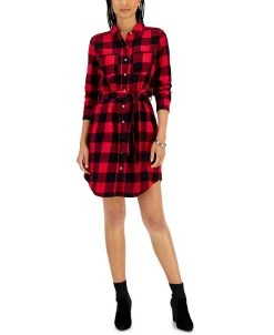 Style & Co Women's Plaid Shirtdress, Created For Macy's