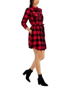 Style & Co Women's Plaid Shirtdress, Created For Macy's -Anne Klein Sales Store 21816449 fpx