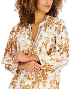 Charter Club Women's Floral-Print Linen Tunic, Created For Macy's 7 Charter Club Women's Floral-Print Linen Tunic, Created For Macy's -Anne Klein Sales Store 21827691 fpx