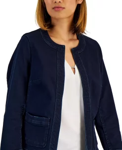 Kasper Women's Open-Front Denim Blazer 8 Kasper Women's Open-Front Denim Blazer -Anne Klein Sales Store 21855090 fpx