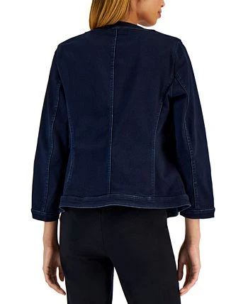 Kasper Women's Open-Front Denim Blazer 2 Kasper Women's Open-Front Denim Blazer - Image 2